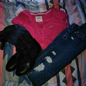 XS Hollister button up T-shirt